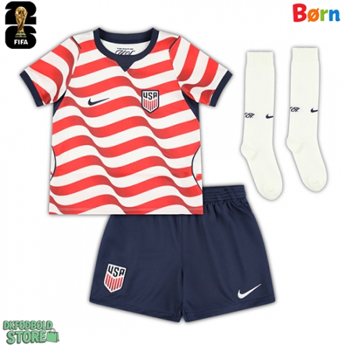 Forente stater Tyler Adams #4 Replika Babytøj Hjemmebanesæt Børn VM 2026 Kortærmet (+ Korte bukser)